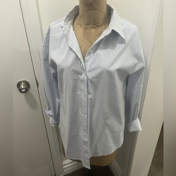 Cupio striped button up blouse cotton blend - Picture 3 of 7